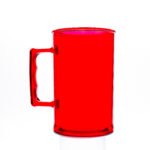 CANECO CHOPP VERMELHO CRISTAL